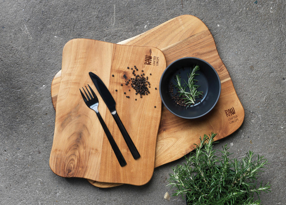 BAGUETTESCHNEIDEBRETT 32/24/2 cm  - Teakfarben, Basics, Holz (32/24/2cm) - Aida