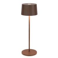 STOLNÍ LAMPA NA BATERIE, dotykový stmívač, 11/35 cm  - hnědá, Design, kov/plast (11/35cm) - Dieter Knoll