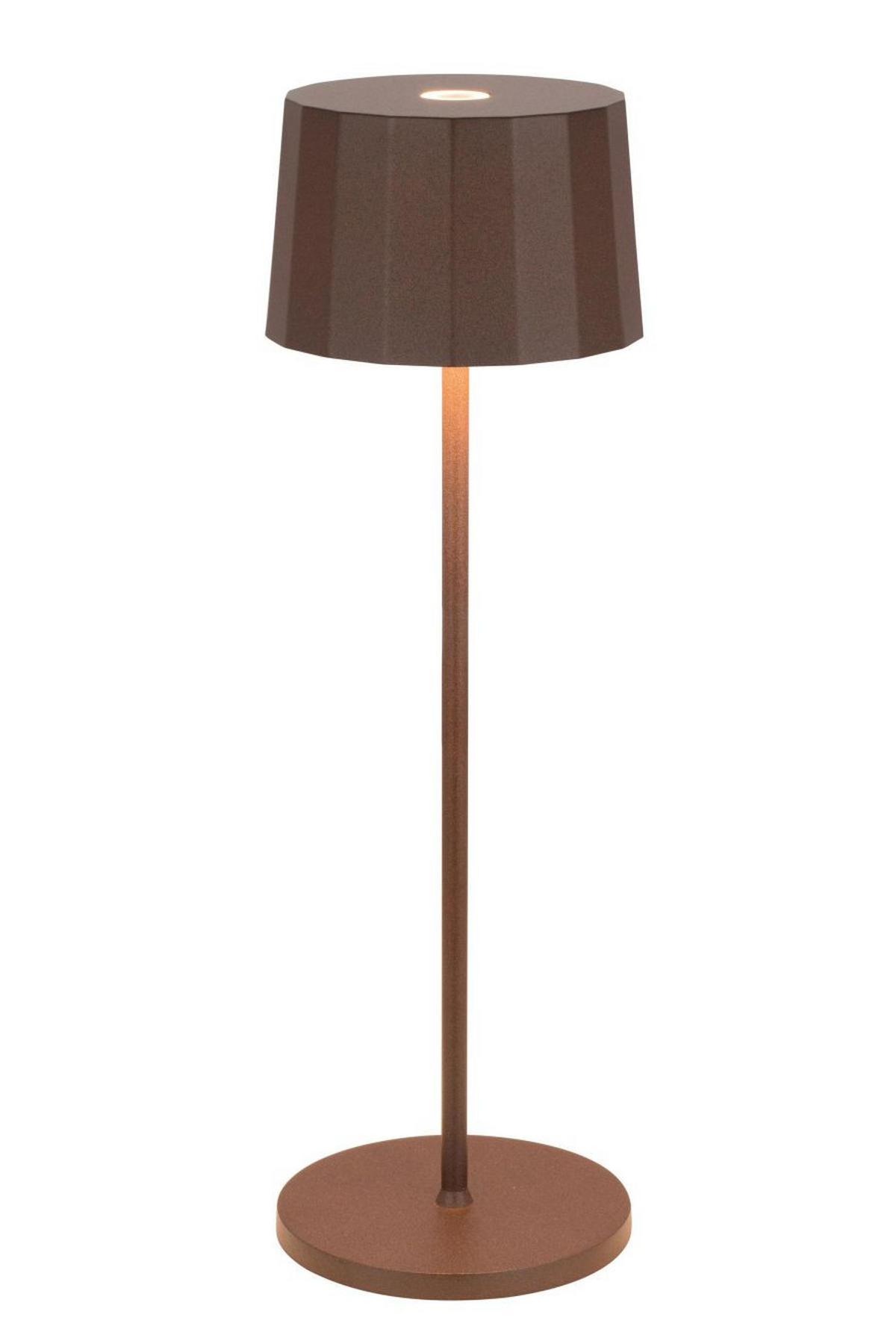 STOLNÍ LAMPA NA BATERIE, dotykový stmívač, 11/35 cm  - hnědá, Design, kov/plast (11/35cm) - Dieter Knoll
