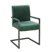 STOLIČKA S PODRÚČKAMI, železo, zamat, zelená, čierna - čierna/zelená, Trend, kov/textil (54/91/63cm) - Ambia Home