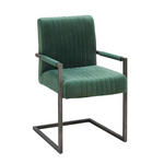 ARMLEHNSTUHL  inklusive Armlehnen Samt  - Schwarz/Grün, Trend, Textil/Metall (54/91/63cm) - Ambia Home