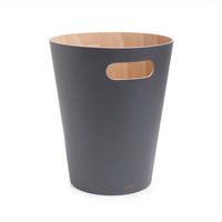 PAPIERKORB Woodrow 7,5 L  - Anthrazit/Naturfarben, Design, Holz (23/28/23cm) - Umbra