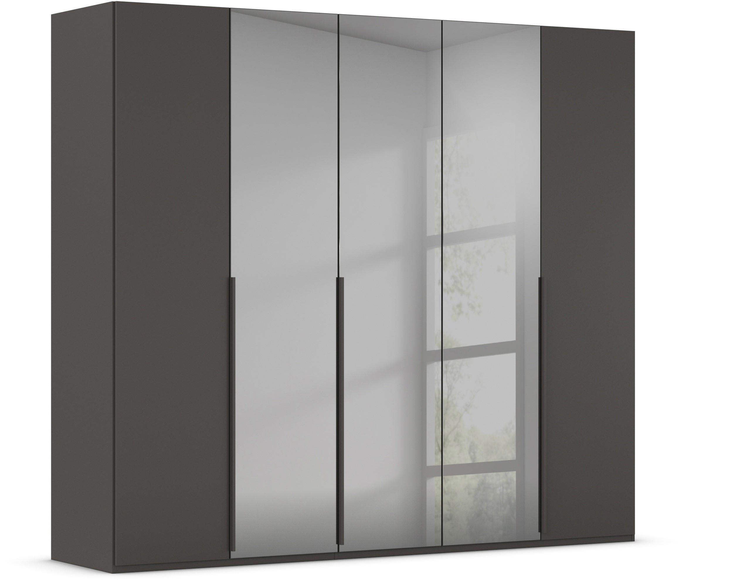 DREHTÜRENSCHRANK 251/223/61 cm 5-türig Graphitfarben, Grau  - Graphitfarben/Grau, Trend, Glas/Holzwerkstoff (251/223/61cm) - Novel