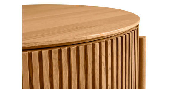COUCHTISCH Eiche furniert, massiv 75/75/42 cm rund Naturfarben - Eichefarben/Naturfarben, Natur, Holz/Holzwerkstoff (75/75/42cm) - Waldwelt