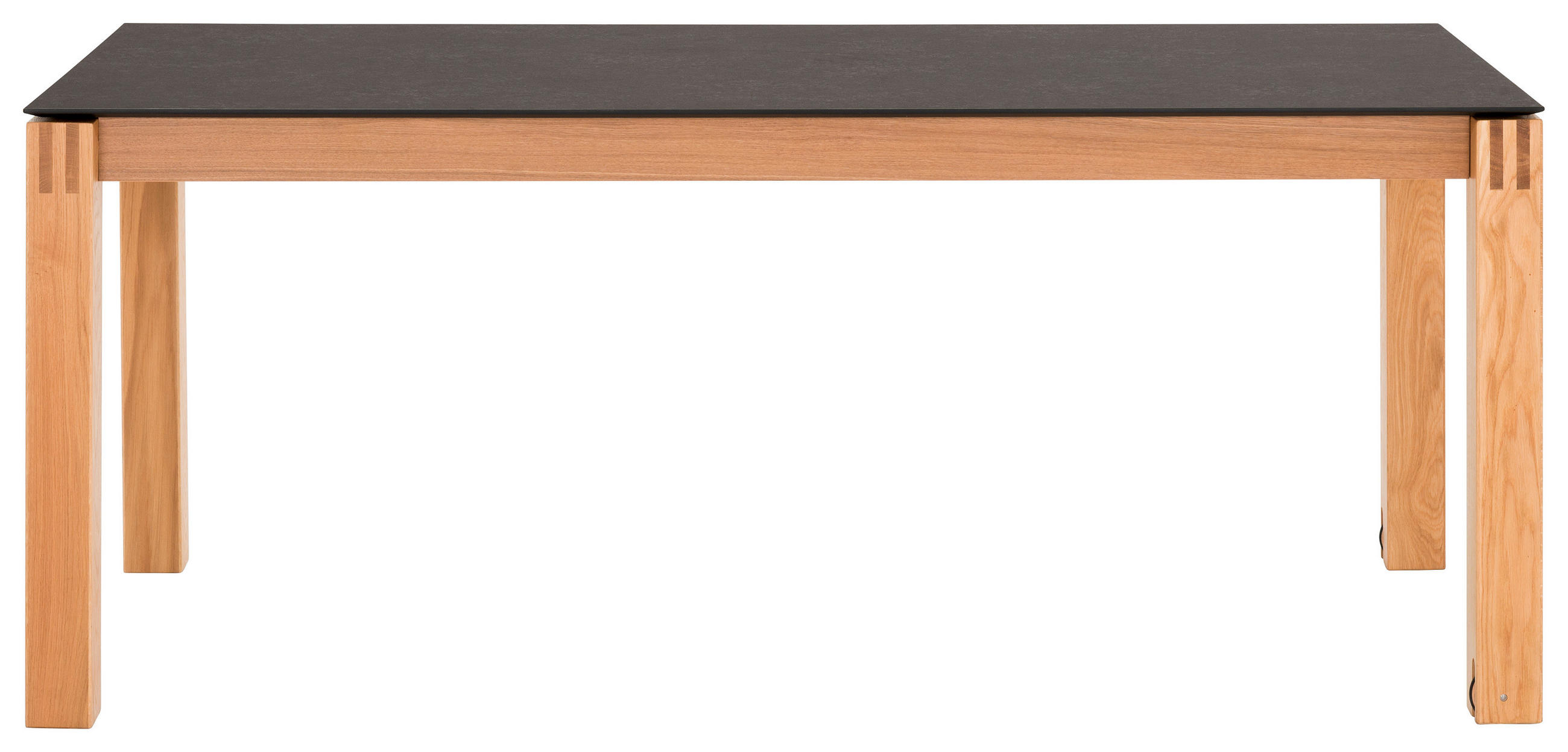 ESSTISCH Graphitfarben, Eichefarben rechteckig  ausziehbar, in verschiedenen Größen erhältlich, in verschiedenen Holzarten erhältlich, Variantenauswahl  - Eichefarben/Graphitfarben, Design, Holz/Kunststoff (160-260/100/76cm) - Dieter Knoll