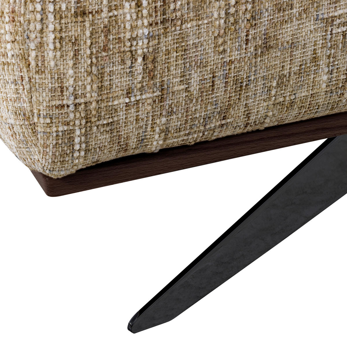 ECKSOFA Struktur Hellbraun  - Hellbraun/Schwarz, Design, Holz/Textil (295/187cm) - Livetastic