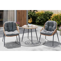 BALKONSET  3-teilig  - Klar/Dunkelgrau, Modern, Glas/Kunststoff - Ambia Garden