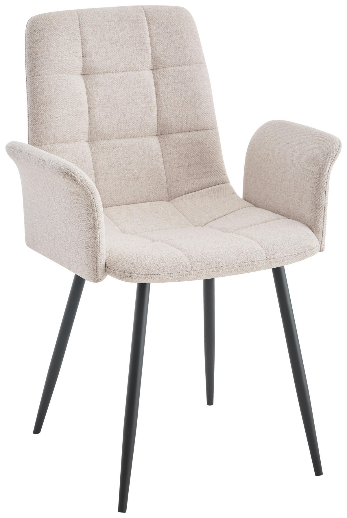 STOL MED ARMSTÖD järn vävt tyg  - beige/svart, Modern, metall/textil (59/87,5/54,5cm) - Stylife