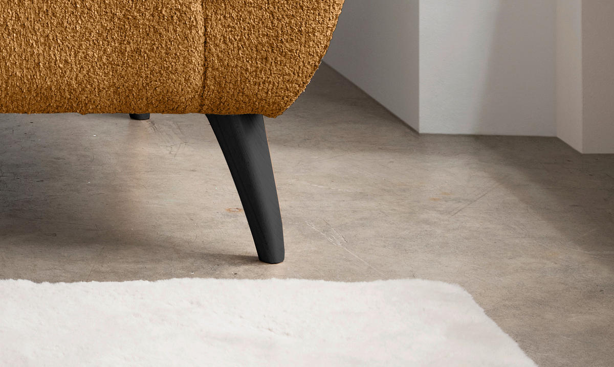 3-SITZER-SOFA in Bouclé Goldfarben  - Goldfarben/Schwarz, Modern, Holz/Textil (208/83/88cm) - MID.YOU