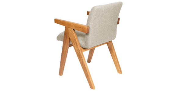 ARMLEHNSTUHL in Holz, Textil Taupe  - Taupe/Eichefarben, KONVENTIONELL, Holz/Textil (53,5/83/62cm) - Linea Natura
