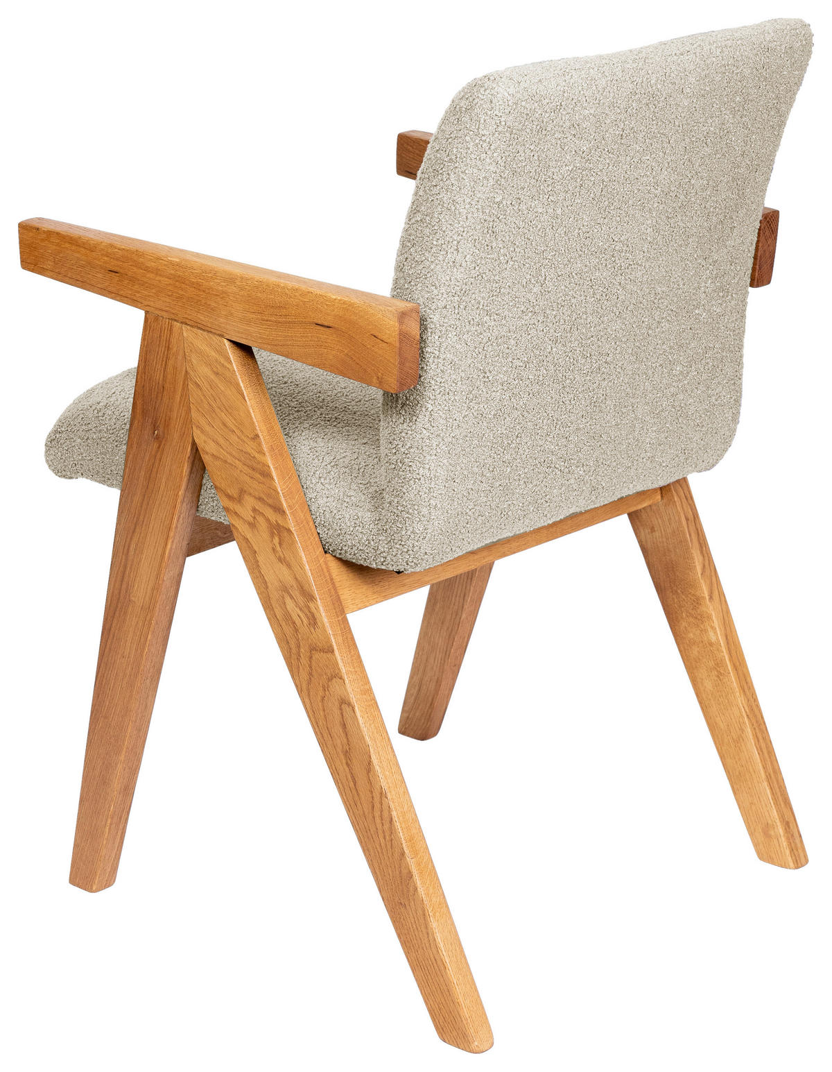 ARMLEHNSTUHL  in Bouclé  - Taupe/Eichefarben, KONVENTIONELL, Holz/Textil (53,5/83/62cm) - Linea Natura