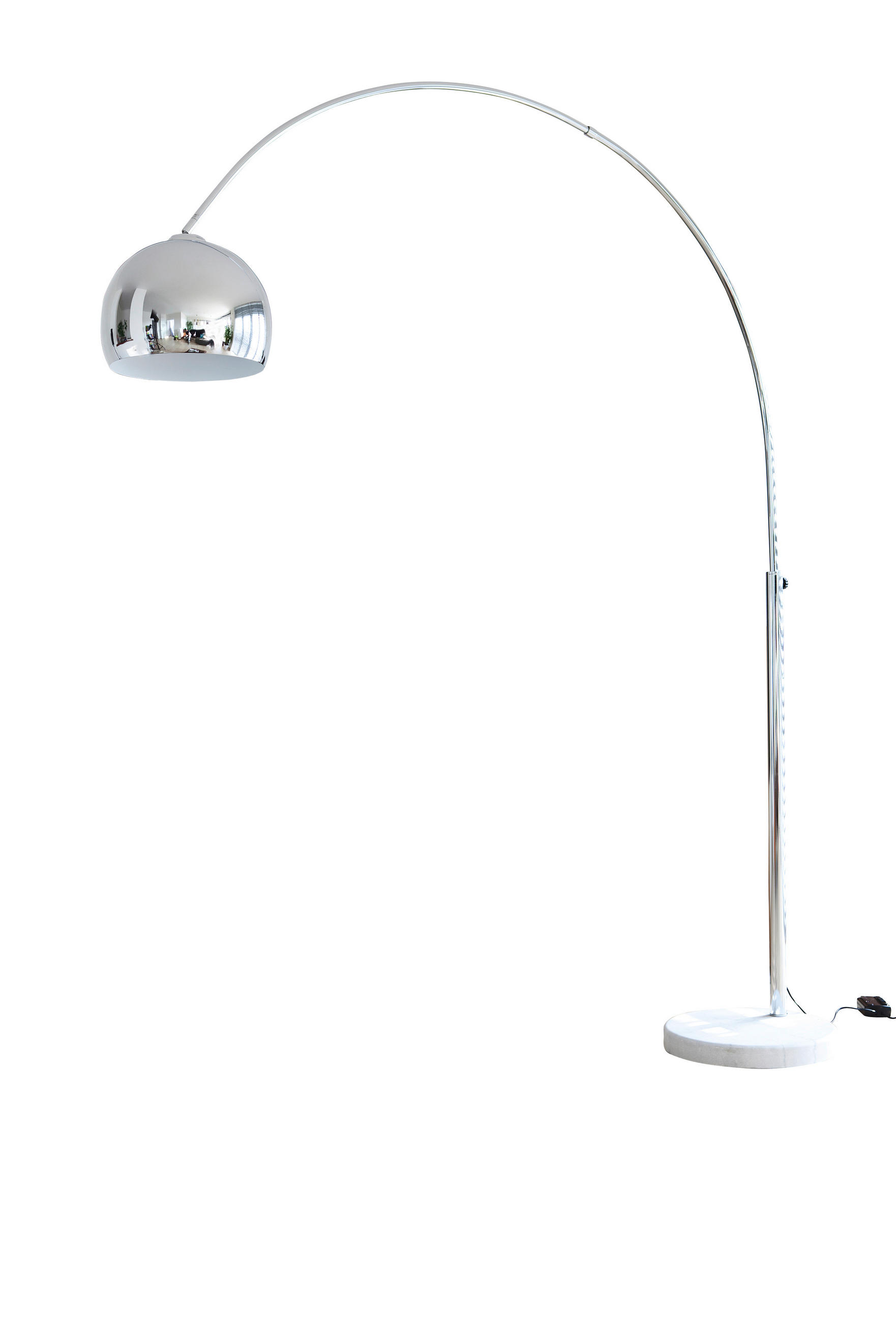 BOGENLEUCHTE  155/208/30 cm   - Chromfarben/Weiß, Design, Stein/Metall (155/208/30cm) - P & B