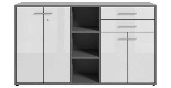 SIDEBOARD Texas  in  - Alufarben/Schwarz, MODERN, Glas/Holzwerkstoff (191,1/110/40cm) - Novel