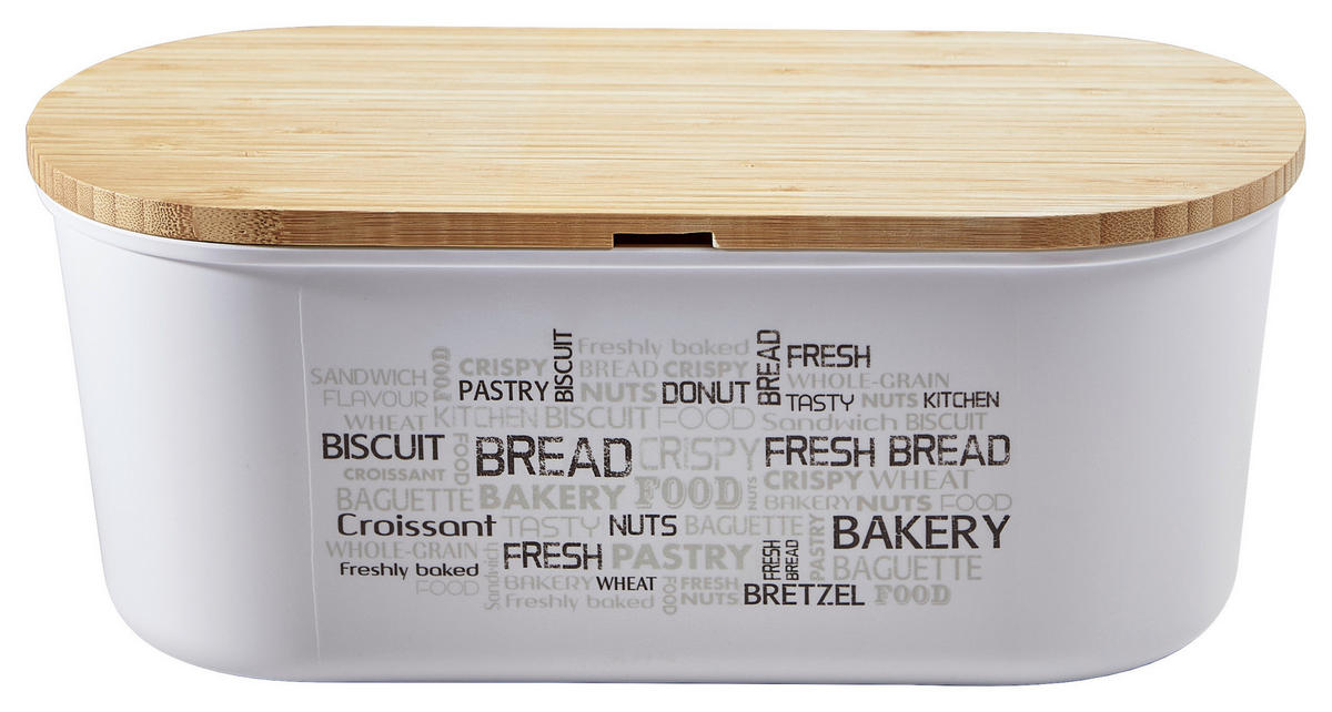 BROTBOX  - Weiß, Basics, Holz/Kunststoff (34/14/18cm) - Homeware Profession.