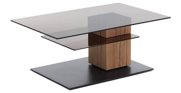 COUCHTISCH in Holz, Glas 105/70/45 cm  - Eichefarben/Anthrazit, Design, Glas/Holz (105/70/45cm) - Valnatura