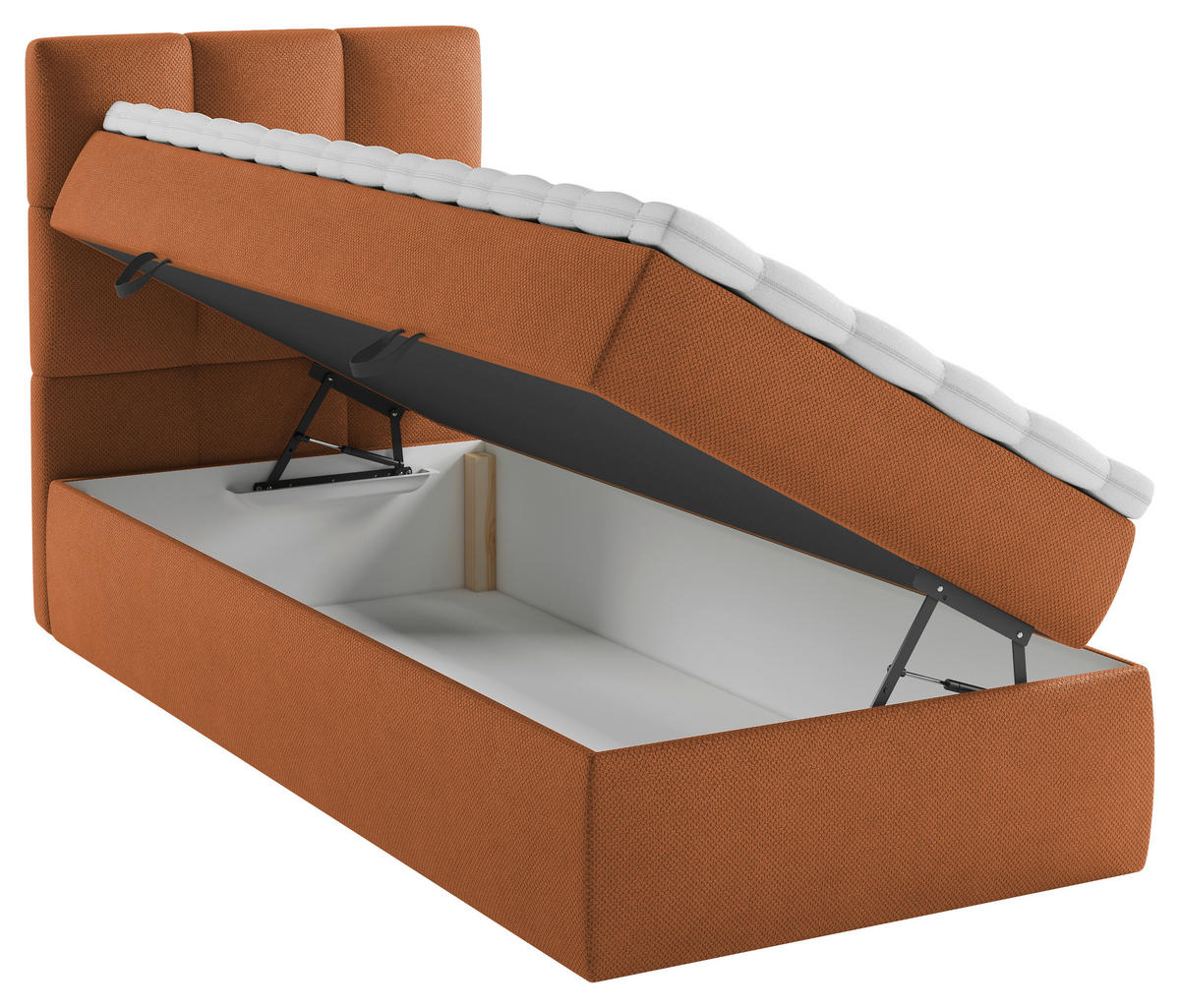 BOXBETT 90/200 cm  in Rostfarben  - Rostfarben/Schwarz, Modern, Holz/Holzwerkstoff (90/200cm) - MID.YOU