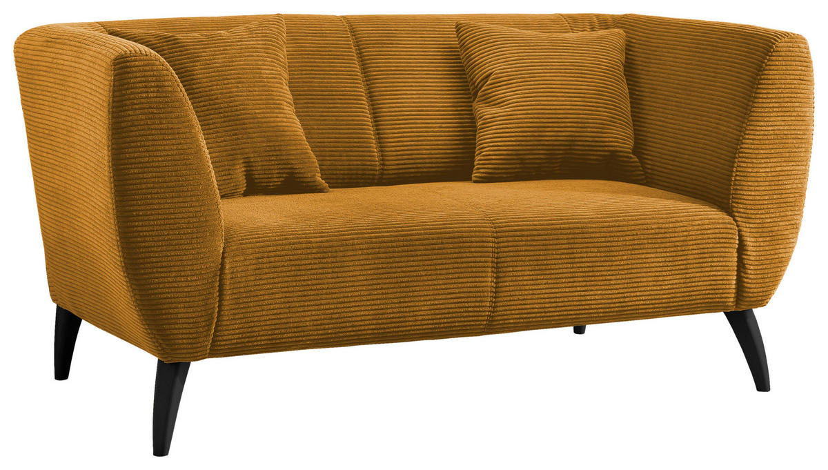 2-SITZER-SOFA Cord Goldfarben  - Goldfarben/Schwarz, MODERN, Holz/Textil (172/83/88cm) - MID.YOU