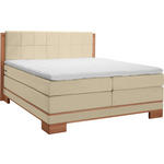BOXSPRINGBETT 140/200 cm  in Buchefarben, Beige  - Beige/Buchefarben, Natur, Holz/Textil (140/200cm) - Linea Natura