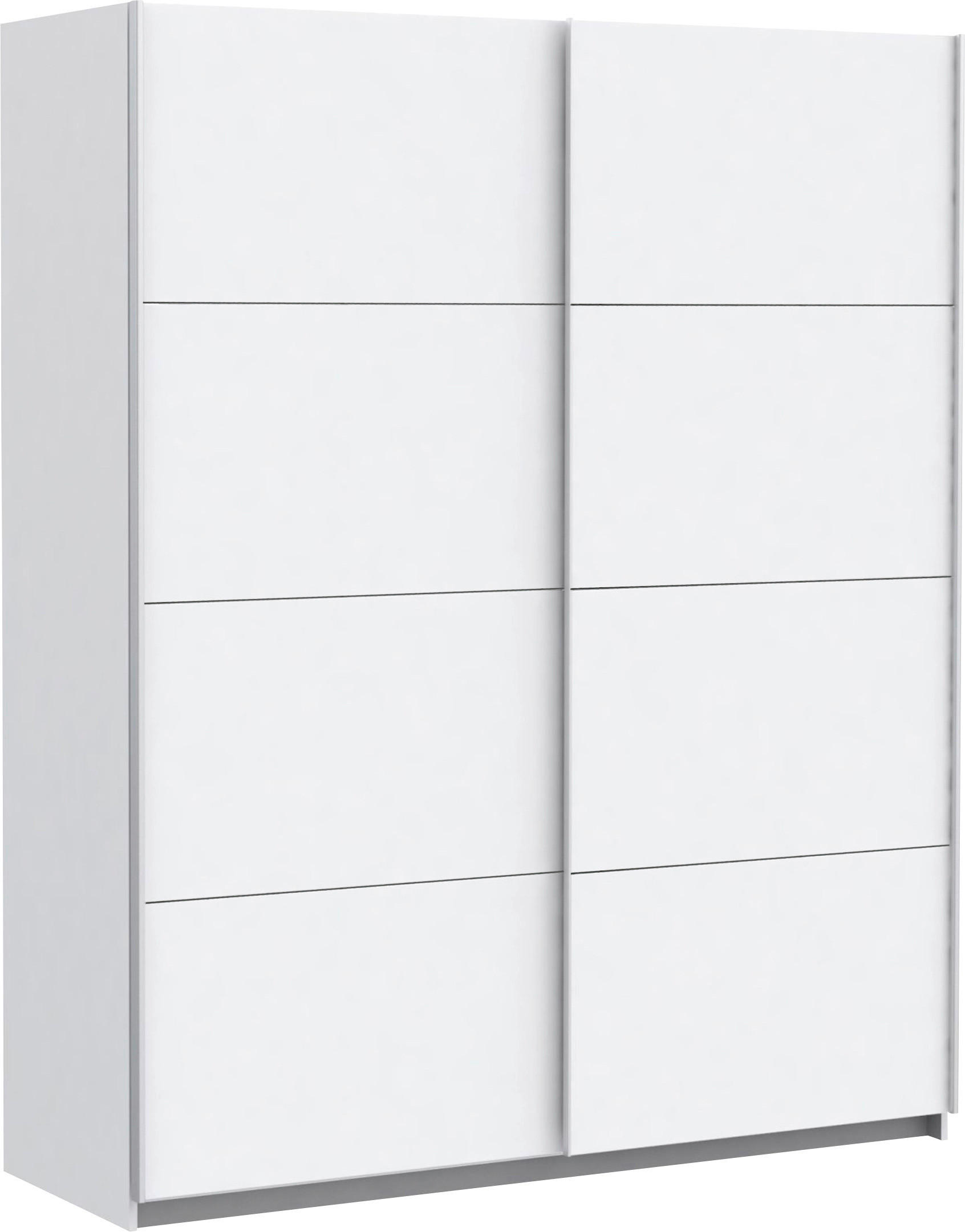 SCHIEBETÜRENSCHRANK in Weiss - Weiss/Silberfarben, Design, Holzwerkstoff/Metall (170/210/61cm) - Ti'me