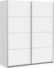 SCHIEBETÜRENSCHRANK 2-türig Weiß  - Silberfarben/Weiß, Design, Holzwerkstoff/Metall (170/210/61cm) - MID.YOU