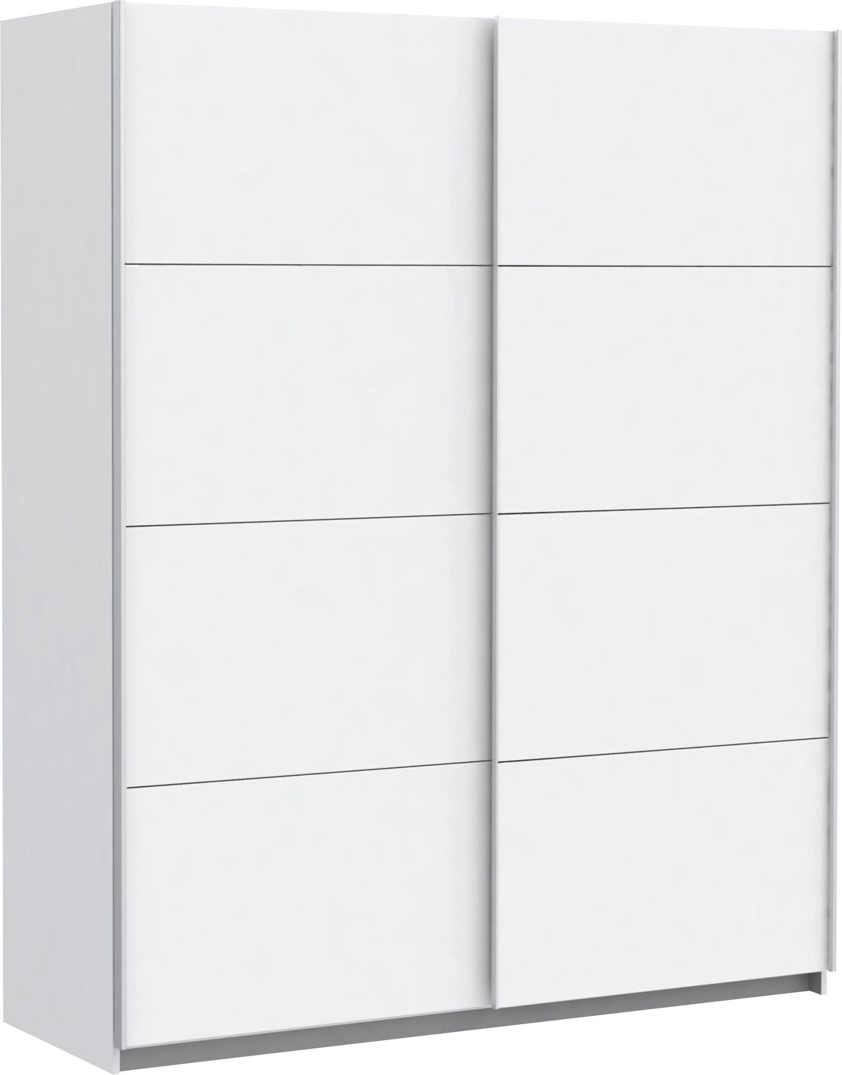 SCHIEBETÜRENSCHRANK 2-türig Weiß  - Silberfarben/Weiß, Design, Holzwerkstoff/Metall (170/210/61cm) - MID.YOU