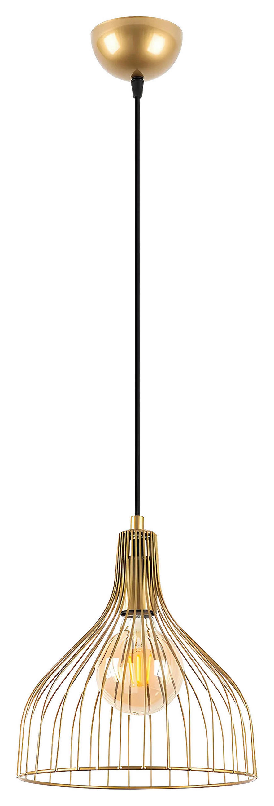 HÄNGELEUCHTE 25/123 cm   - Goldfarben, Design, Metall (25/123cm) - P & B