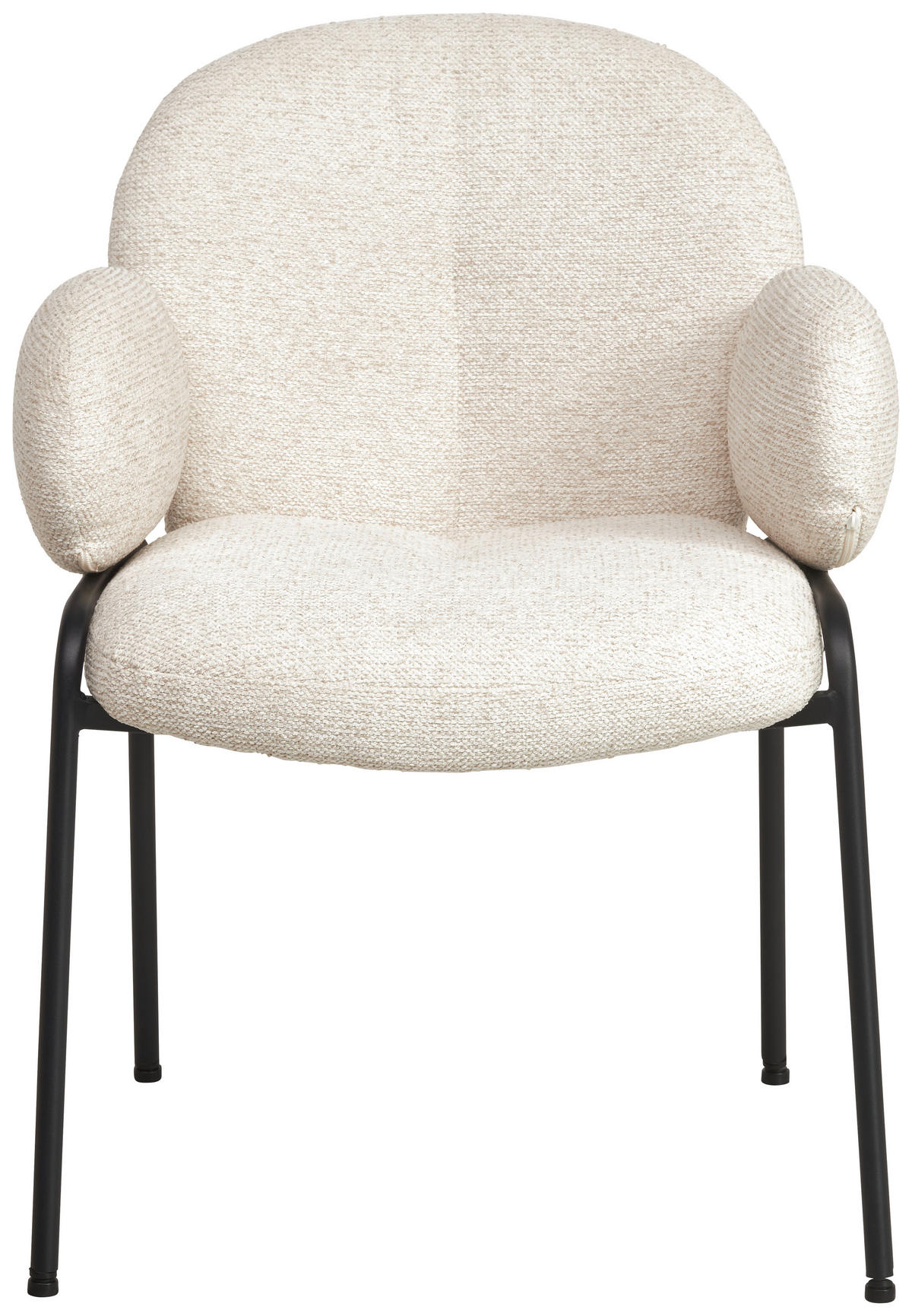 ARMLEHNSTUHL  in Eisen Leinenoptik  - Beige/Schwarz, MODERN, Textil/Metall (60/81/61cm) - MID.YOU