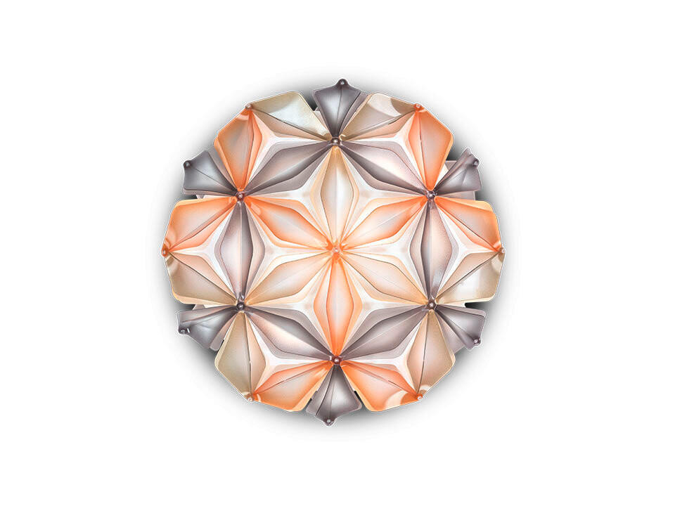 DECKENLEUCHTE La Vie 47/50/19 cm   - Transparent/Beige, Design, Kunststoff (47/50/19cm) - Slamp