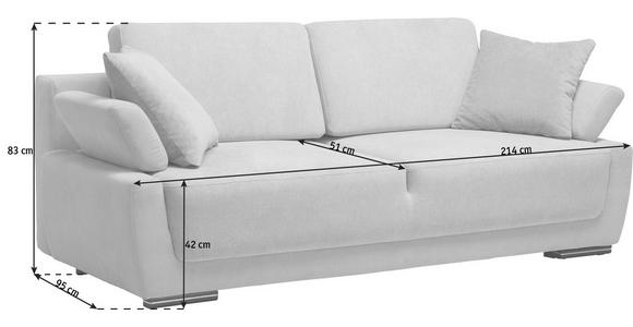 SCHLAFSOFA in Textil Hellgrau, Rot, Schwarz - Chromfarben/Rot, Design, Holz/Textil (214/83/95cm) - Venda