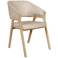 ARMLEHNSTUHL  Typenauswahl Jacquard  - Taupe/Eichefarben, KONVENTIONELL, Holz/Textil (57/87/60cm) - Linea Natura