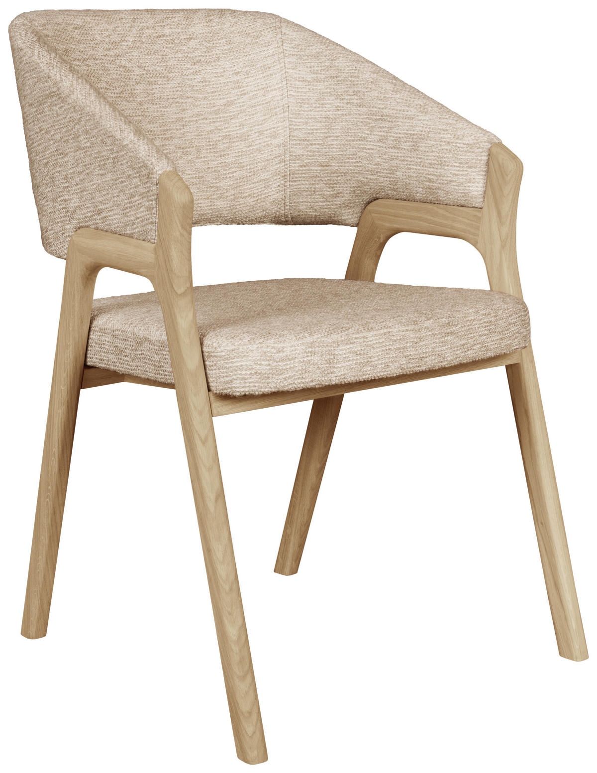 ARMLEHNSTUHL  Typenauswahl Jacquard  - Taupe/Eichefarben, KONVENTIONELL, Holz/Textil (57/87/60cm) - Linea Natura