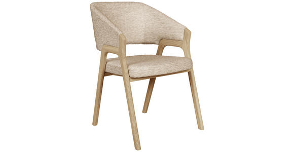 ARMLEHNSTUHL  Typenauswahl Jacquard  - Taupe/Eichefarben, KONVENTIONELL, Holz/Textil (57/87/60cm) - Linea Natura