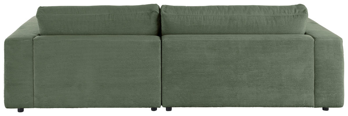ECKSOFA in Cord Olivgrün  - Schwarz/Olivgrün, Design, Kunststoff/Textil (270/190cm) - Lomoco