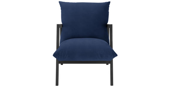 SESSEL Mikrofaser Dunkelblau - Wengefarben/Dunkelblau, Design, Holz/Textil (63/76/80cm) - Carryhome