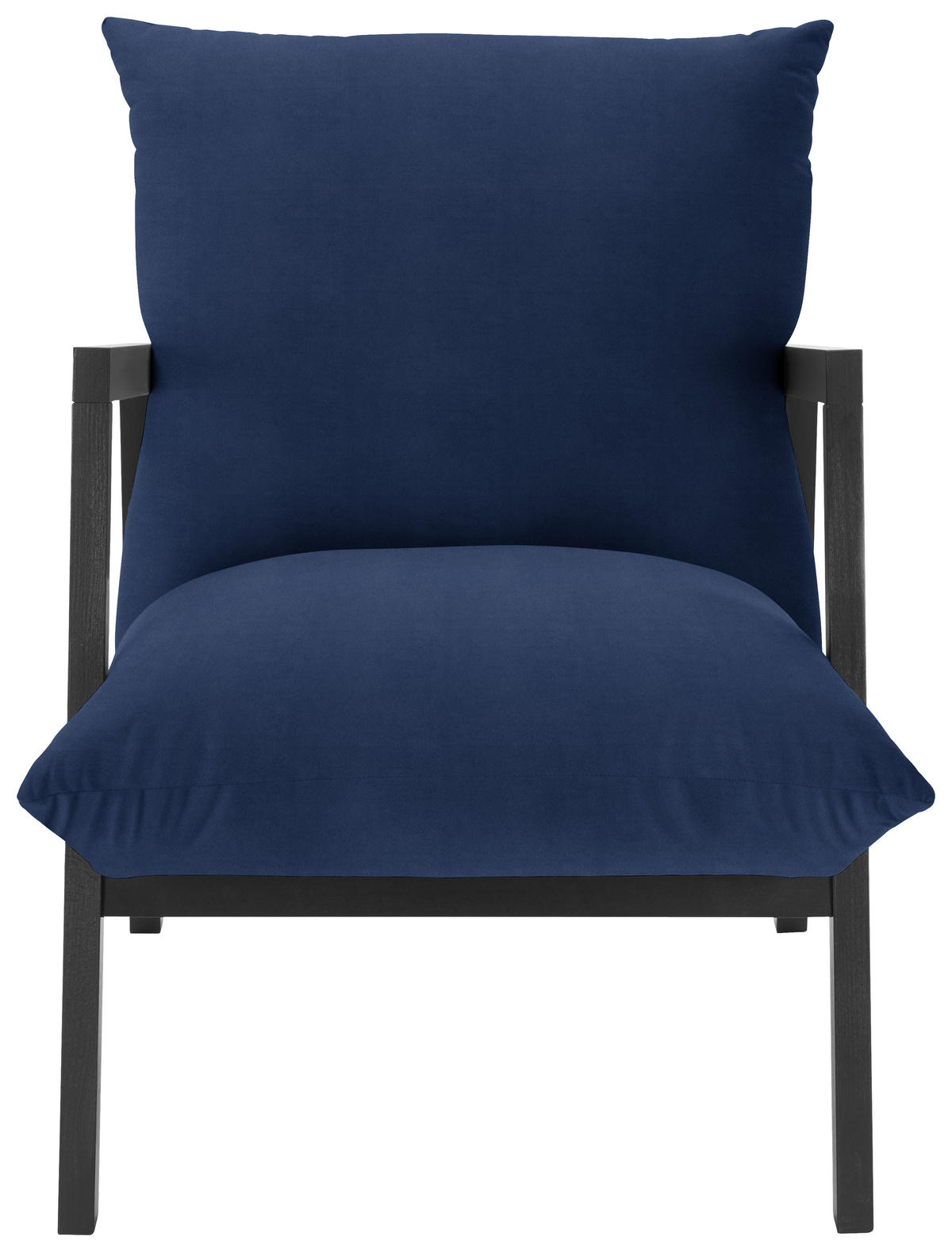 SESSEL in Mikrofaser Dunkelblau  - Wengefarben/Dunkelblau, Design, Holz/Textil (63/76/80cm) - Carryhome