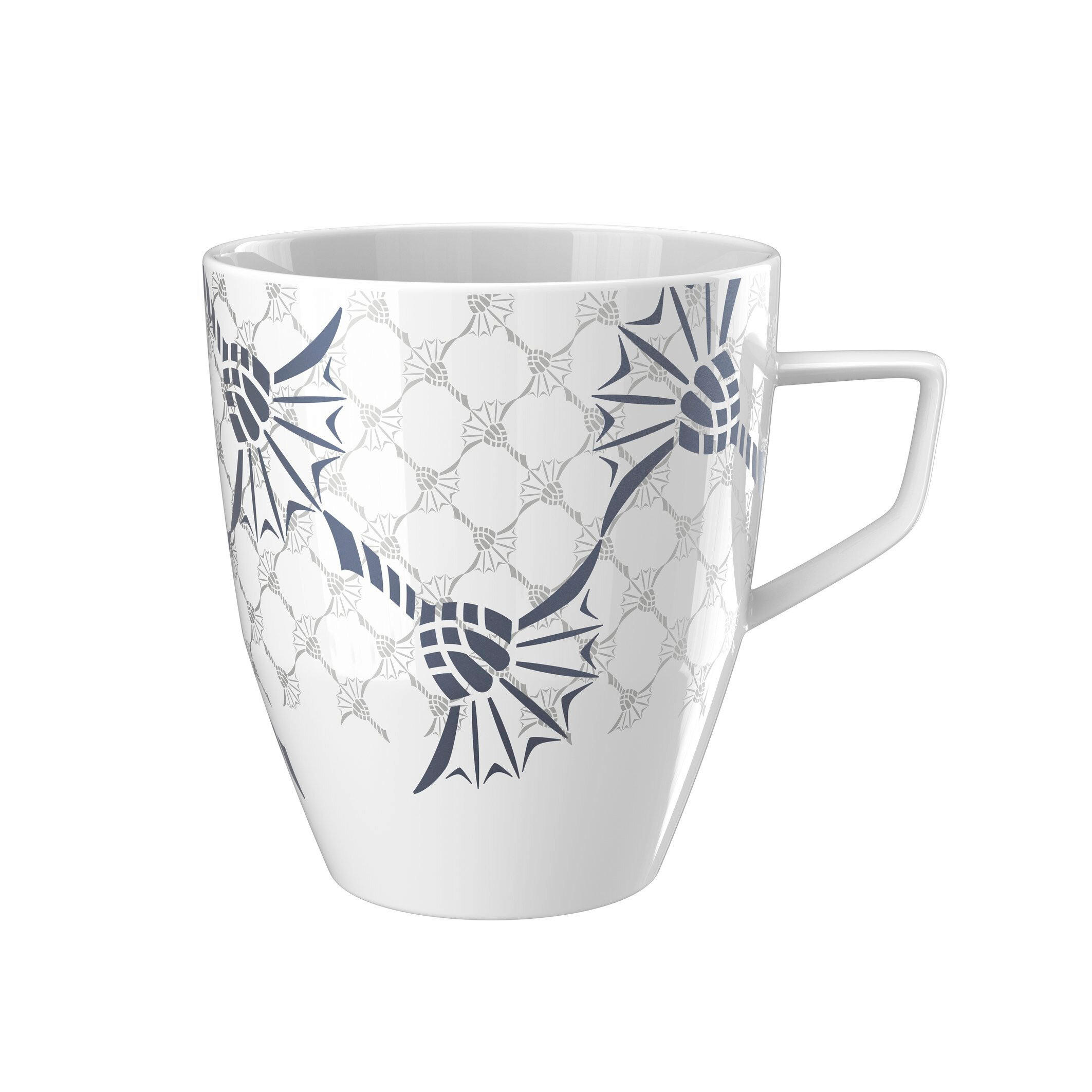 KAFFEEBECHER    - Blau/Silberfarben, Design, Keramik (8,5/8,5/9,5cm) - Joop!