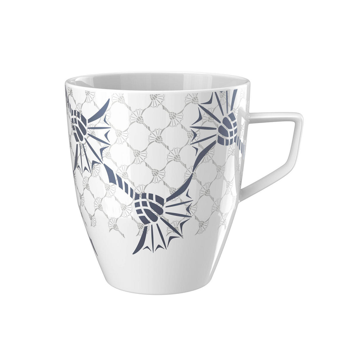 KAFFEEBECHER    - Blau/Silberfarben, Design, Keramik (8,5/8,5/9,5cm) - Joop!