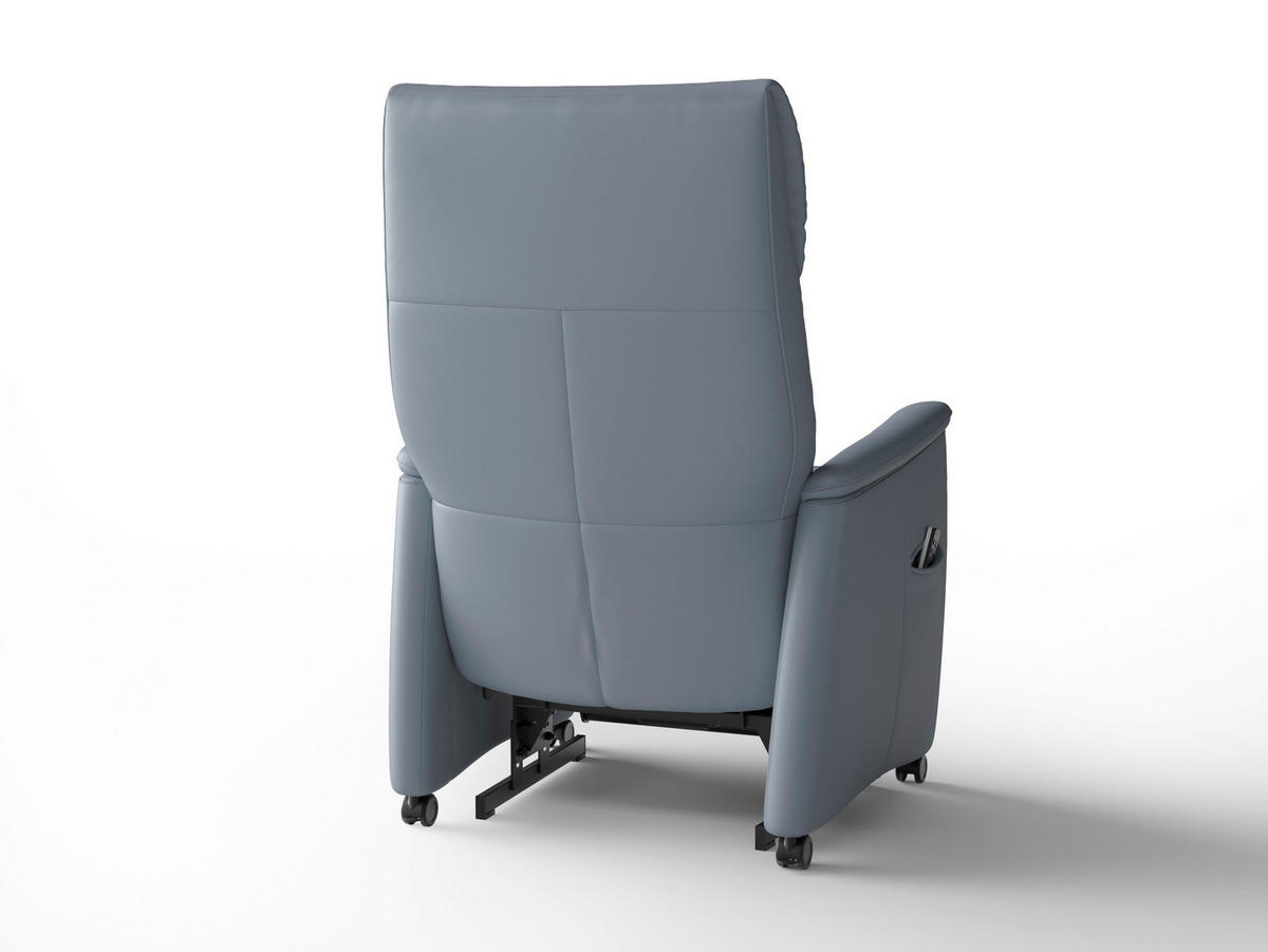 RELAXSESSEL TV CREMONA COMFORT E S1 Echtleder Kopfteilverstellung, Fußteilverstellung, Rücken echt    - Graublau/Schwarz, Basics, Leder/Kunststoff (76/110/84cm) - Sit & More