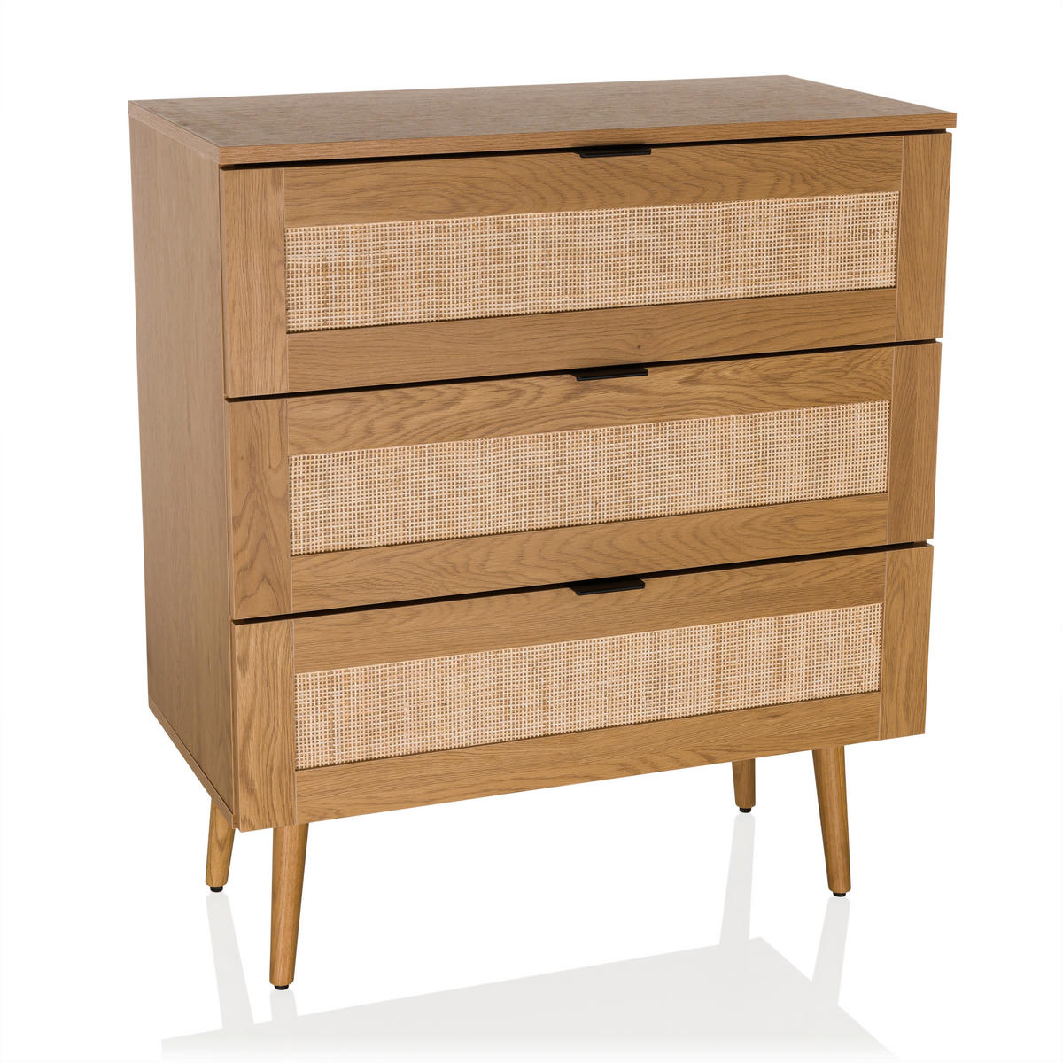 BYRÅ 80/90/40 cm  - svart/ekfärgad, Modern, trämaterial (80/90/40cm) - MID.YOU