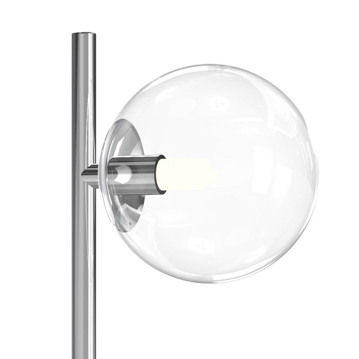 TISCHLEUCHTE 13/35 cm   - Chromfarben/Schwarz, Design, Glas/Kunststoff (13/35cm)