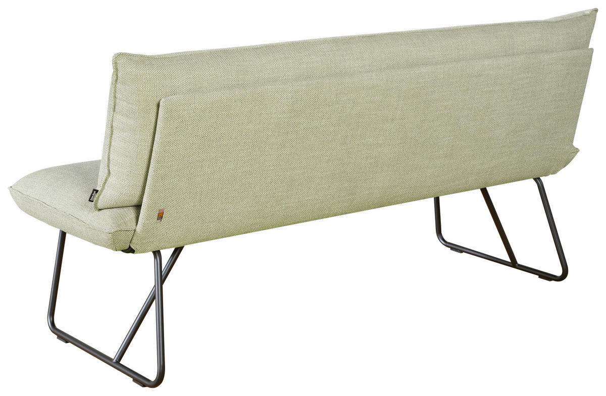 SITZBANK 180/90/70 cm Struktur Grün, Beige Metall  - Beige/Schwarz, Design, Textil/Metall (180/90/70cm) - Dieter Knoll