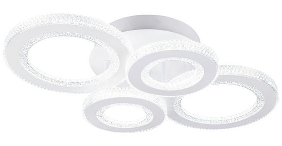 LED-DECKENLEUCHTE 59/38/12 cm  - Chromfarben/Weiß, Design, Kunststoff/Metall (59/38/12cm) - Novel