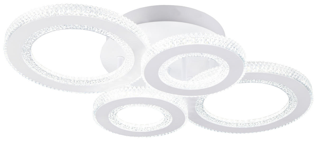 LED-DECKENLEUCHTE 59/38/12 cm  - Chromfarben/Weiß, Design, Kunststoff/Metall (59/38/12cm) - Novel
