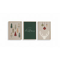 BILDERSET 3-teilig Multicolor 33/48 cm  - Multicolor, Basics, Holz (33/48cm) - X-Mas