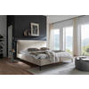 POLSTERBETT Creme, Schwarz 180/200 cm  - Creme/Schwarz, MODERN, Holzwerkstoff/Textil (180/200cm) - MID.YOU