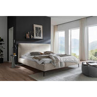 POLSTERBETT Creme, Schwarz 180/200 cm  - Creme/Schwarz, MODERN, Holzwerkstoff/Textil (180/200cm) - MID.YOU