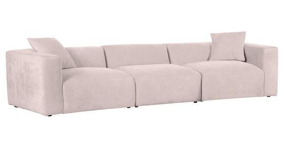 BIGSOFA Chenille Rosa  - Schwarz/Rosa, MODERN, Kunststoff/Textil (320/66/111cm) - Carryhome