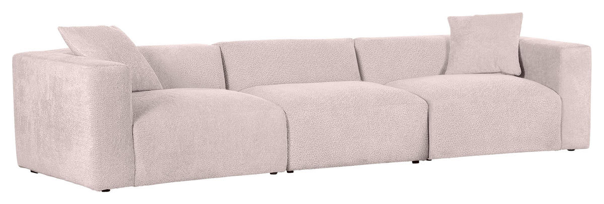 BIGSOFA Chenille Rosa  - Schwarz/Rosa, MODERN, Kunststoff/Textil (320/66/111cm) - Carryhome