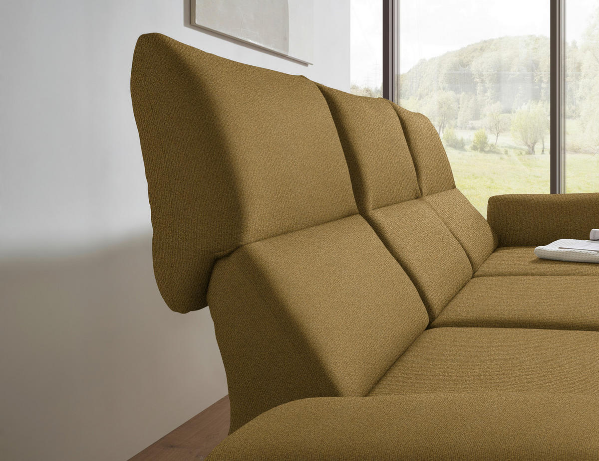ECKSOFA  in Flachgewebe Schilfgrün  255-365/175-224 cm  - Schilfgrün/Schwarz, Design, Textil/Metall (255-365/175-224cm) - Dieter Knoll