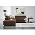 ECKSOFA Dunkelbraun Lederlook  - Dunkelbraun/Schwarz, Design, Kunststoff/Textil (230/263cm) - Hom`in